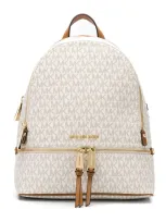 Michael Michael Kors Medium Rhea Logo-print Backpack In White