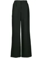 Alberta Ferretti High Waisted Wide Leg Trousers In Black