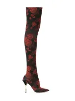 Dolce & Gabbana Over-the-knee Stretch-jacquard Sock Boots In Multicolor