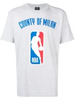 Marcelo Burlon County Of Milan Nba Logo Print T-shirt In Grey