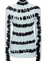 Proenza Schouler Tie-dye Cotton And Modal-blend Turtleneck Top In Blue