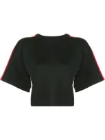 Proenza Schouler Short Sleeved Cropped T-shirt In Black