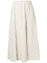 Lorena Antoniazzi Long Striped Skirt In Neutrals