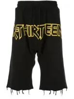 R13 Shorts With Logo Print In Black,yellow