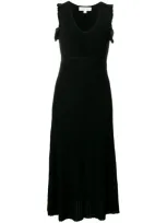 Michael Kors Sleeveless Flared Pleated Dress In Black