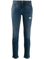 Liu •jo Distressed Skinny Jeans In Blue