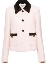 Miu Miu Cady Sequin Trim Jacket In Pink