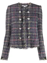 Veronica Beard Jerry Metallic Tweed Dickey Jacket In Navy