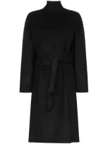 Totême Loose-fit Belted Knee-length Coat In Black