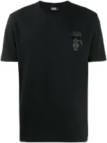 Karl Lagerfeld Men's Short Sleeve T-shirt Crew Neckline Jumper K/ikonik In Black