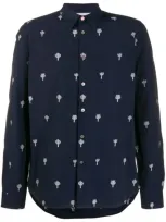 Ps By Paul Smith All-over Logo Shirt In Blue