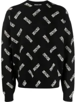 Versace Jeans Couture Logo Print Sweatshirt In Black