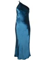 Michelle Mason Back Cowl Midi Dress In Blue