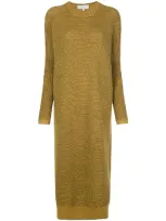 Michelle Mason Knitted Midi Dress In Yellow