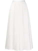 Blanca Pleated A-line Skirt In White