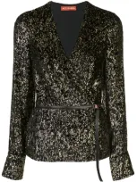 Altuzarra Wickelbluse Mit Leoparden-print In Black