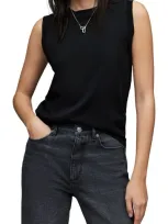 Allsaints Womens Black Imogen Sleeveless Cotton Top M