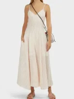 Three Graces Carlota Striped Cut-out Maxi Dress In White