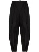 Issey Miyake Air High Waist Wide Leg Trousers In Black