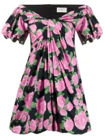 Giuseppe Di Morabito Floral-print Stretch-cotton Mini Dress In Pink