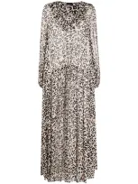 Ermanno Ermanno Leopard Print Tiered Dress In White