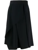 Chalayan Asymmetric Pleated Skirt In Blue