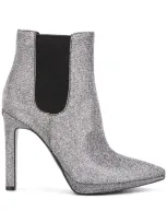 Michael Kors Brielle Glitter Ankle Boots In Silver