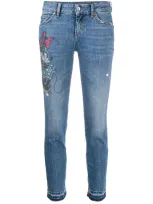 Liu •jo Rhinestone Minnie Jeans In Blue