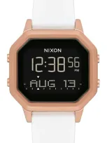 Nixon Siren Digital Watch, 36mm In White/ Black/ Rose Gold