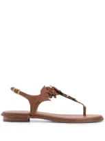 Michael Michael Kors Floral Detailed Flat Sandals In Brown