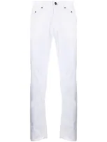 Karl Lagerfeld Logo Plaque Slim-fit Jeans In Weiss