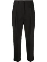 Alberto Biani High-waisted Cropped Trousers In Black