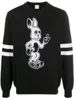 Paul Smith Rabbit Motif Crewneck Jumper In Black