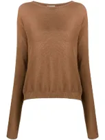 Alysi Oversized Fine Knit Jumper In Brown