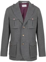 Brunello Cucinelli Military Blazer In Grey