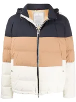 Brunello Cucinelli Colour-block Padded Jacket In Brown