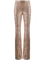 Alchemy Sequin-embellished Flare Trousers In Gold