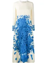 Valentino Delft Printed Crepe Couture Long Dress