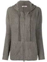 Liska Zipped Cashmere Cardigan In Grey