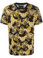 Versace Jeans Couture Barocco Print T-shirt In Black