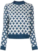 Allude Patterned Cashmere Jumper In Blue