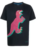 Paul Smith Dino Print Crewneck T-shirt In Black