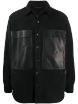 Ajmone Button Shirt Jacket In Black