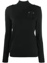 Boutique Moschino Long-sleeve Knitted Top In Black