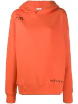 Closed Logo Print Long-sleeved Hoodie In Orange