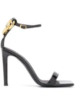 Giuseppe Zanotti Square Toe Ring Sandals In Black