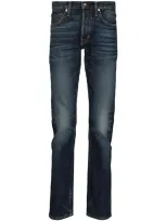 Tom Ford Stonewashed Slim-leg Jeans In Blue