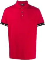 Karl Lagerfeld Logo Embroidered Polo Shirt In Red