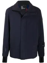 Moncler Hooded Down Jacket In Blue