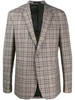 Paul Smith Check Single-breasted Blazer In Neutrals